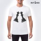 تيشيرت رجالي تصميم قطع شطرنج لون أبيض