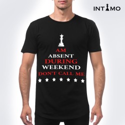 تيشيرت رجالي تصميم دائري الأطراف - أسود