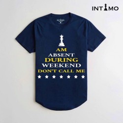 تيشيرت رجالي تصميم دائري الأطراف - كحلي