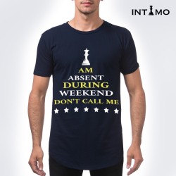 تيشيرت رجالي تصميم دائري الأطراف - كحلي