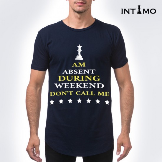 تيشيرت رجالي تصميم دائري الأطراف - كحلي