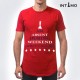 تيشيرت رجالي تصميم دائري الأطراف - أحمر